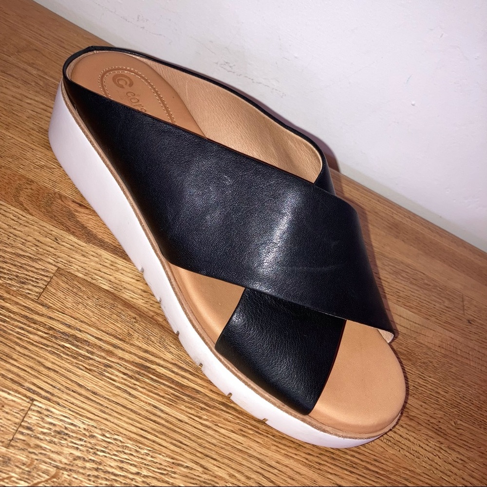 Corso Como Sandals Leather Black White Comfortable